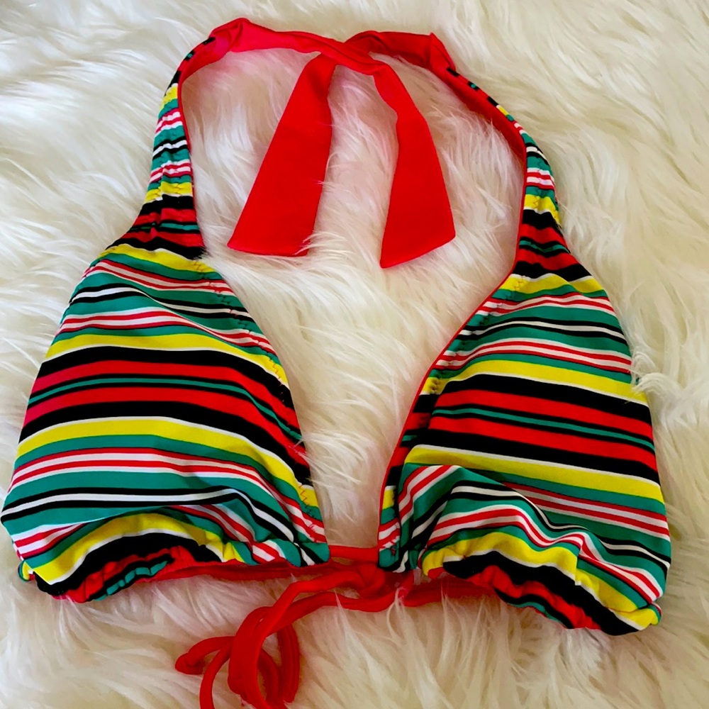 Custom Double-sided Bikini Top, Multi-colored. M